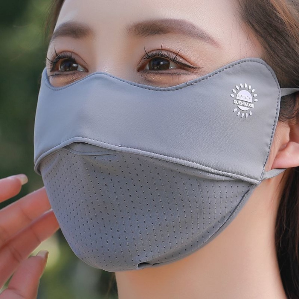 Cloth Face Mask Washable - ใหม่หน้ากากผ้าไหมน้ำแข็งระบายอากาศได้ ซักได้ กันฝุ่น หน้ากากป้องกันรังสียูวี หน้ากากกันแดดตาข่าย หน้ากากป้องกันแสงแดดโฟร์ซีซั่นส์