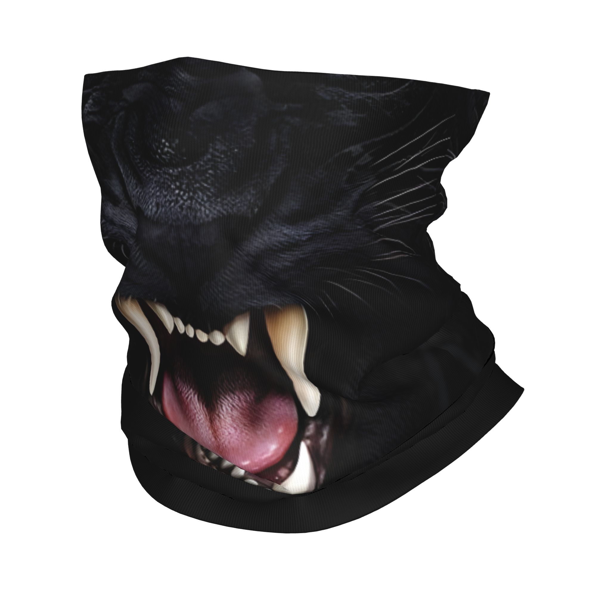 Neck Gaiter Face Cover - ผ้าคลุมหน้าแบบรัดคอ ลายหัวเสือดำ สำหรับวงดนตรีร็อค ป้องกันลม ใช้ได้ทั้งชายและหญิง ใช้เป็นผ้าคาดศีรษะได้