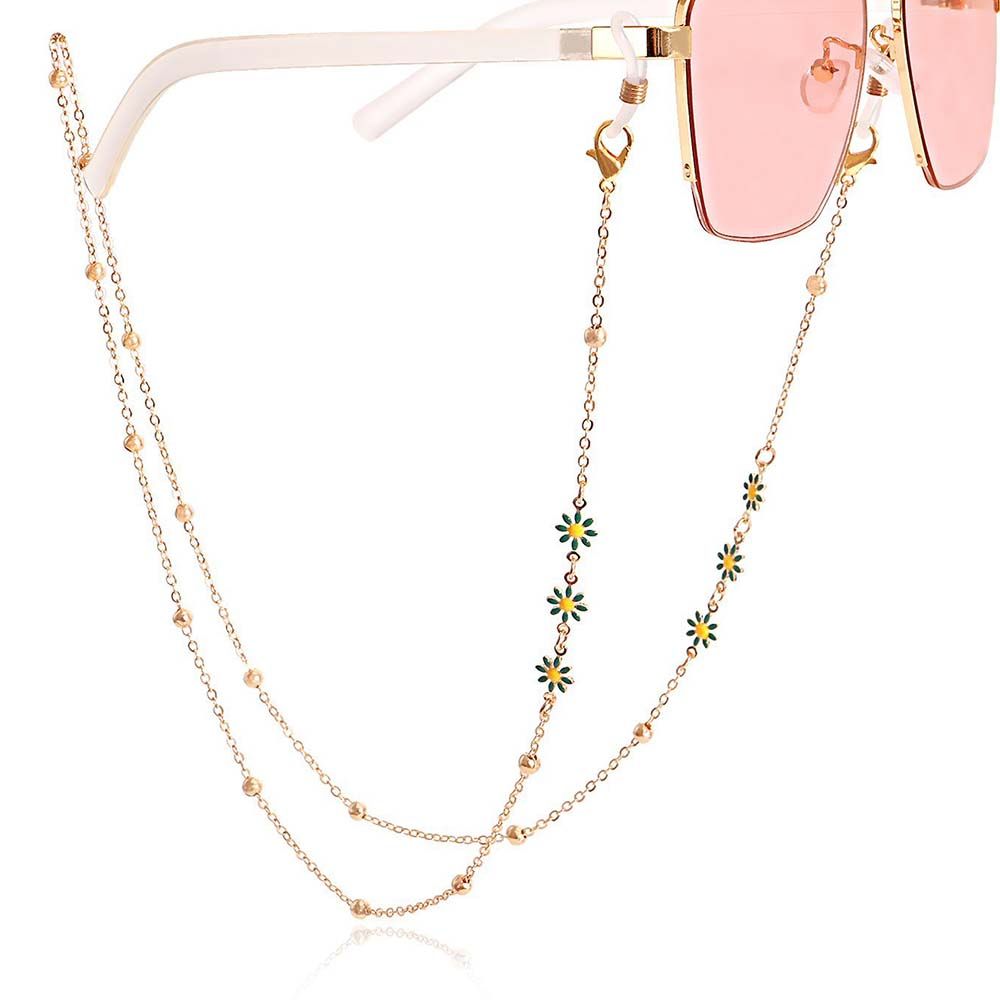 Mask Lanyard Adjustable - สายคล้องแว่นตาแฟชั่นแบบปรับได้ น่ารัก เรียบง่าย ตกแต่งด้วยดอกไม้หลากสี สายคล้องหน้ากาก อุปกรณ์เสริมแว่นตา