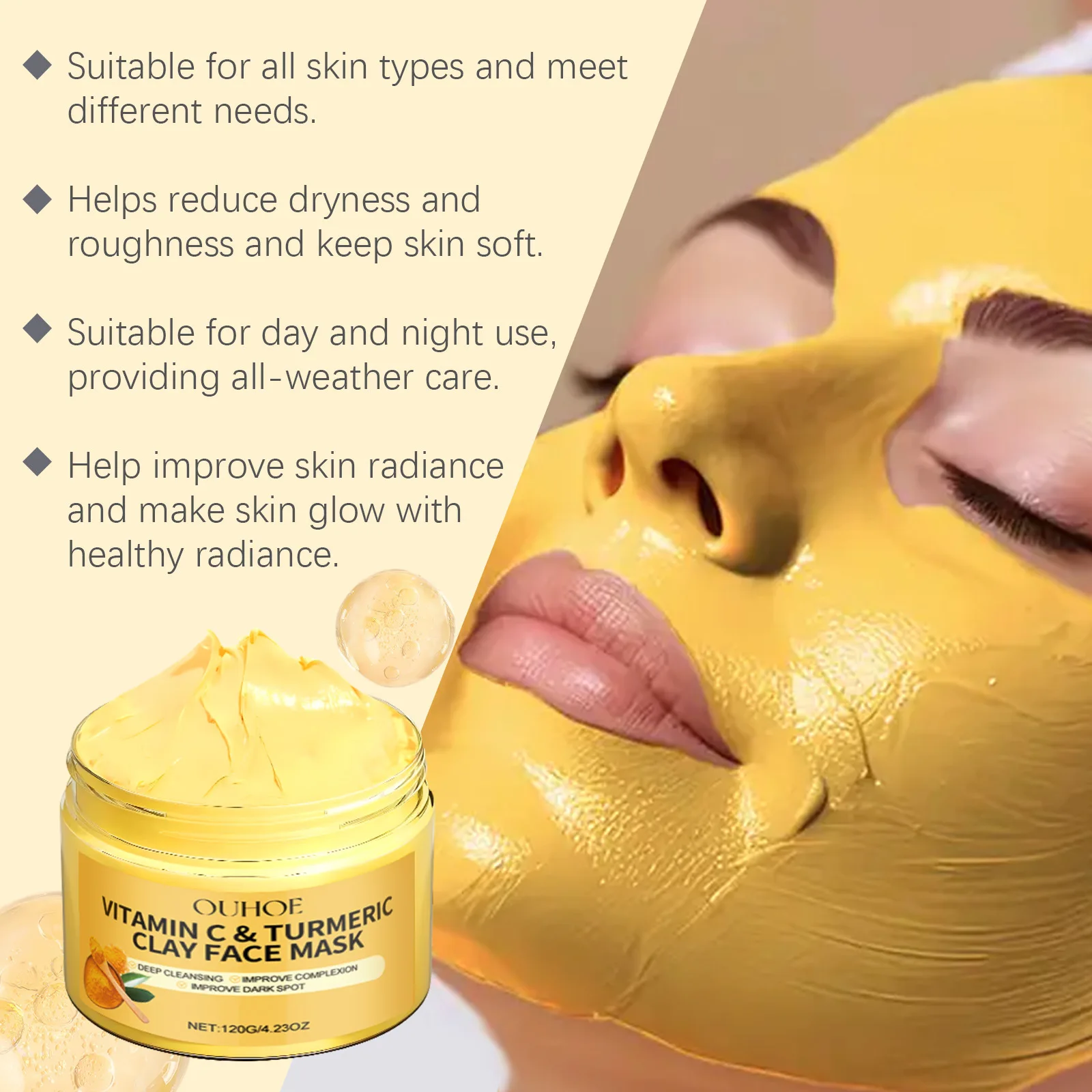 วิตามิน C โคลนขมิ้น Mask Exfol - Dust Mask Construction บทวิจารณ์และราคา