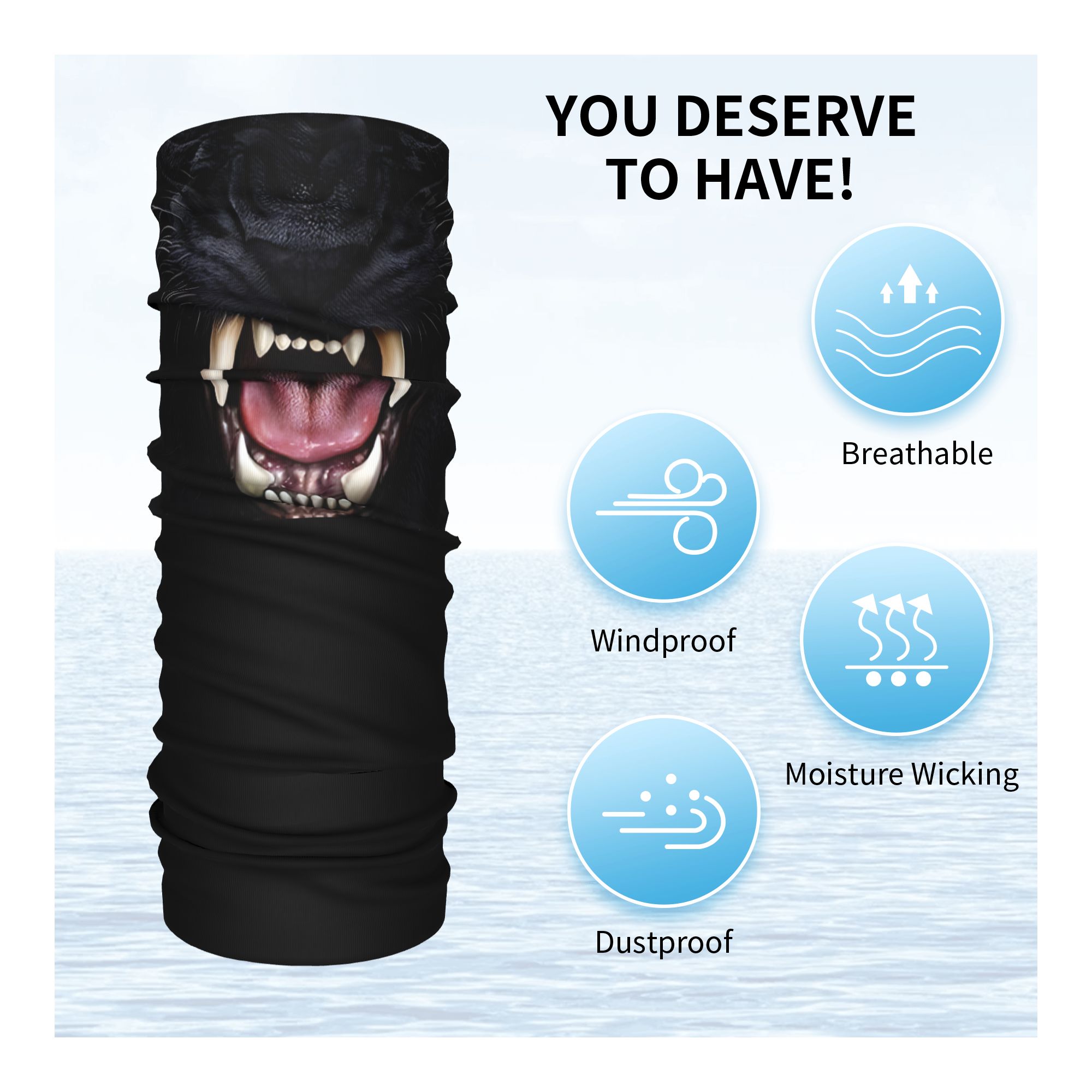 ผ้าคลุมหน้าแบบรัดคอ ลายหัวเสือ - Neck Gaiter Face Cover บทวิจารณ์และราคา