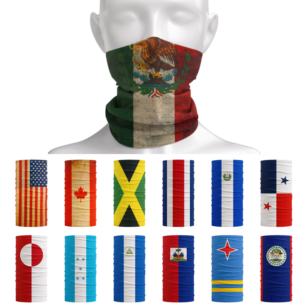 North America National Flags ผ - Neck Gaiter Face Cover บทวิจารณ์และราคา