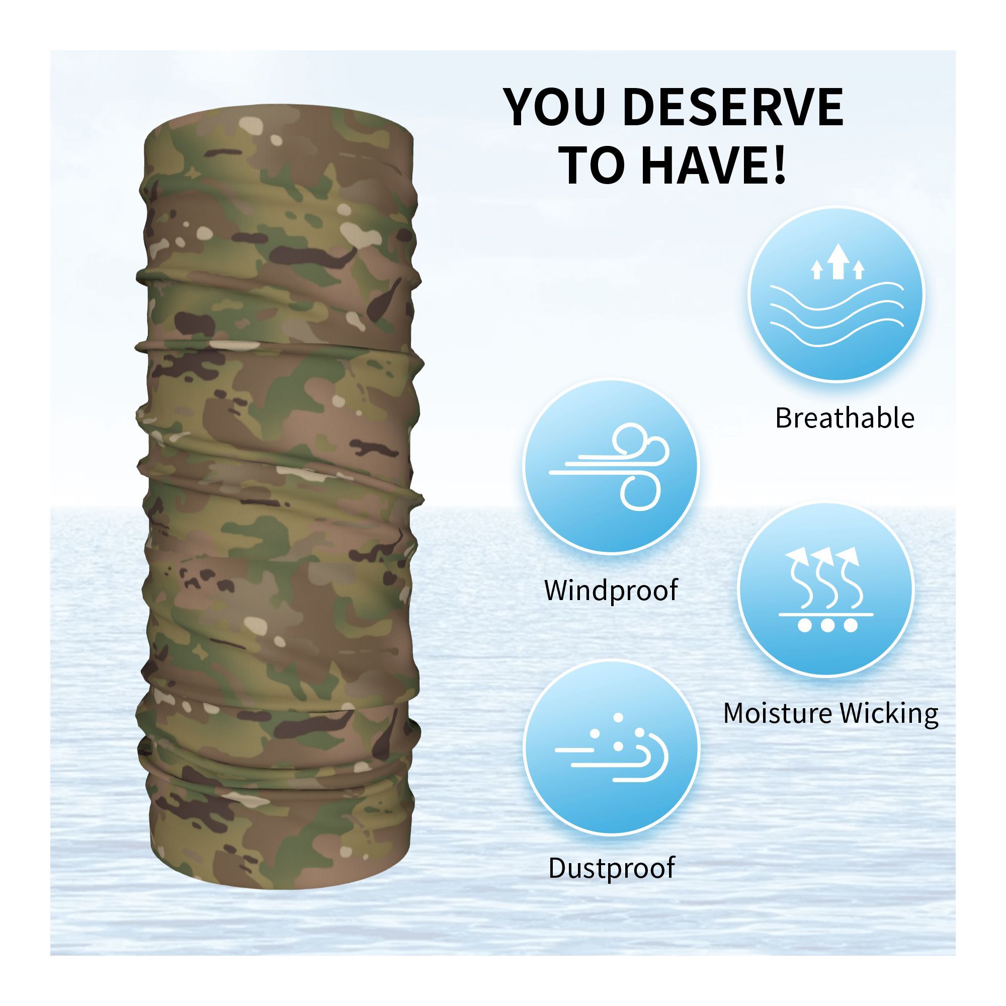 CUSTOM ทหาร Camouflage รูปแบบผ - Neck Gaiter Face Cover บทวิจารณ์และราคา