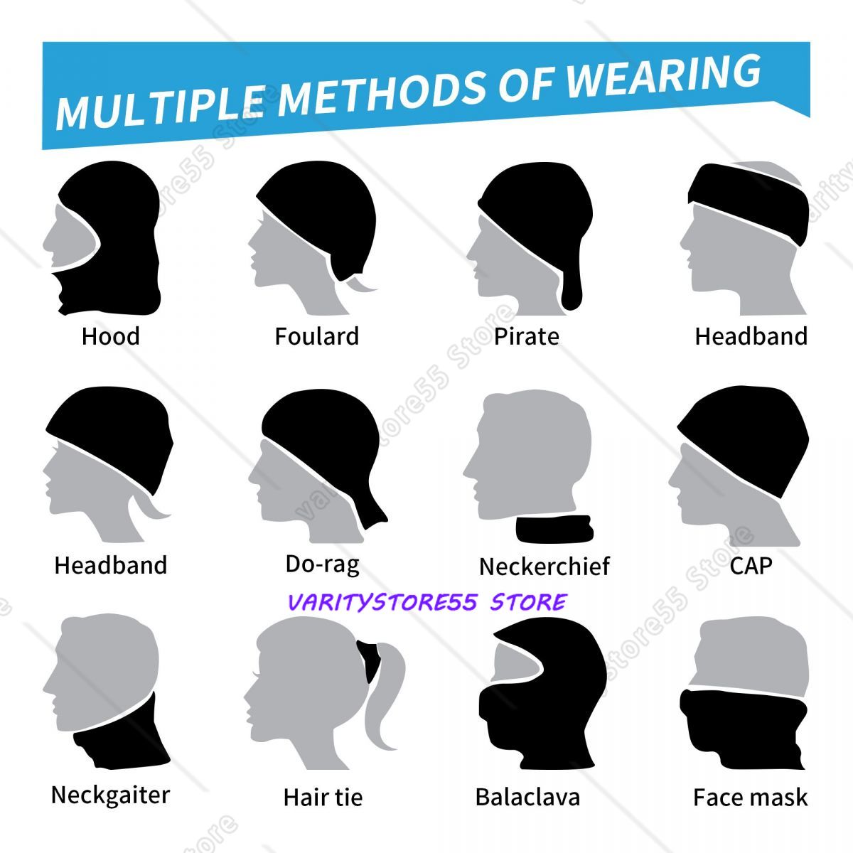ผ้าพันคอ/ผ้าคลุมหน้าแบบพันรอบค - Neck Gaiter Face Cover บทวิจารณ์และราคา