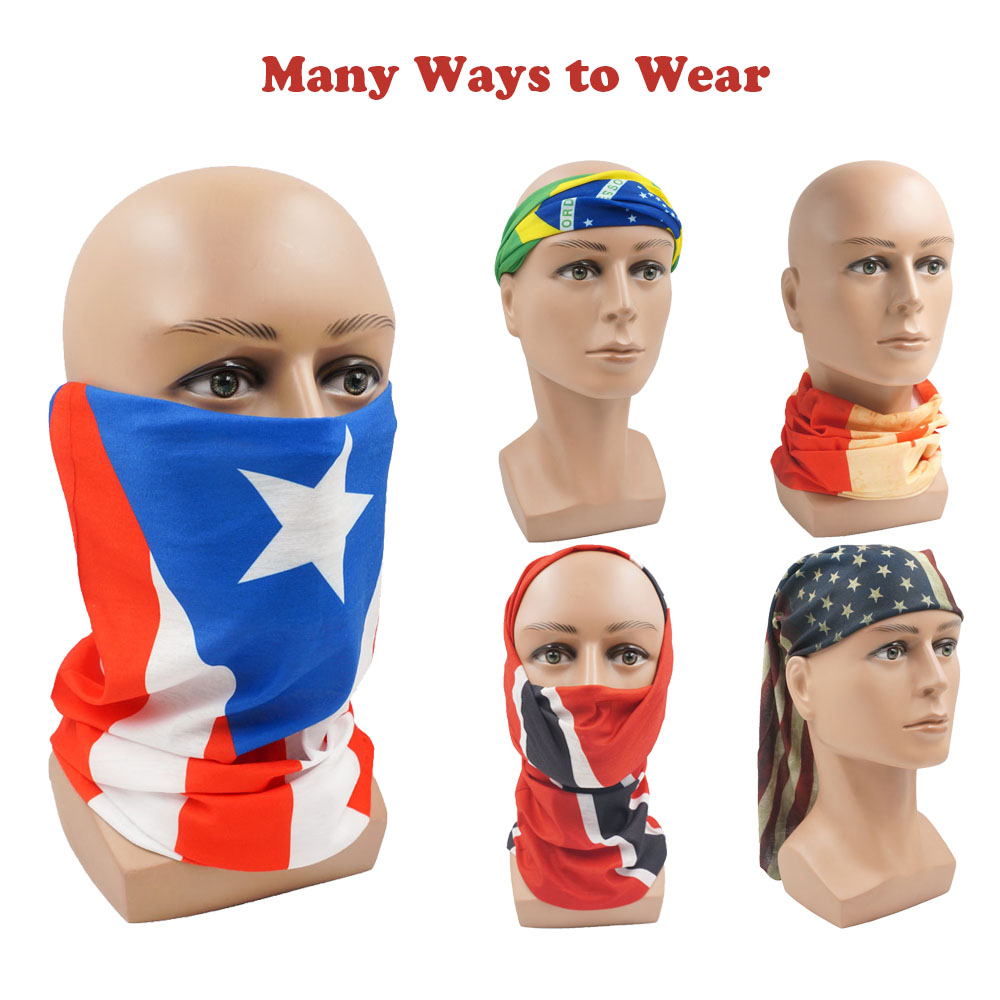 หมวกคลุมศีรษะผ้าพันคอลายธงอัลจ - Neck Gaiter Face Cover บทวิจารณ์และราคา